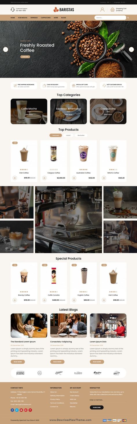 Baristas is a clean, elegant and modern design responsive premium Shopify theme for coffee, cafe, cafeteria, bakery, cake shop, ice creams and coffeehouse online shop beautiful eCommerce website. The Baristas theme looking good and professional with its color combination. It’s looking great with its clean and professional look to download now & live preview click on image 👆 Coffee Websites Design, Themes For Website, Website Design Online Shop, Web Design Coffee Shop Website, Coffe Web Design Website, Online Shop Website Design Layout, Online Shopping Sites Design, Website Design Coffee Shop, Cake Shop Website Design