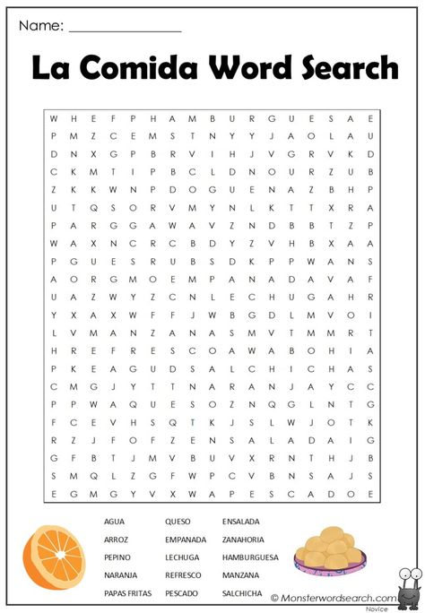 awesome La Comida Word Search Spanish Word Search Free Printable, Spanish Word Search, Spain Party, Spring Word Search, Popcorn Words, Spanish Printables, Free Printable Word Searches, Spanish Colors, Homeschool Spanish