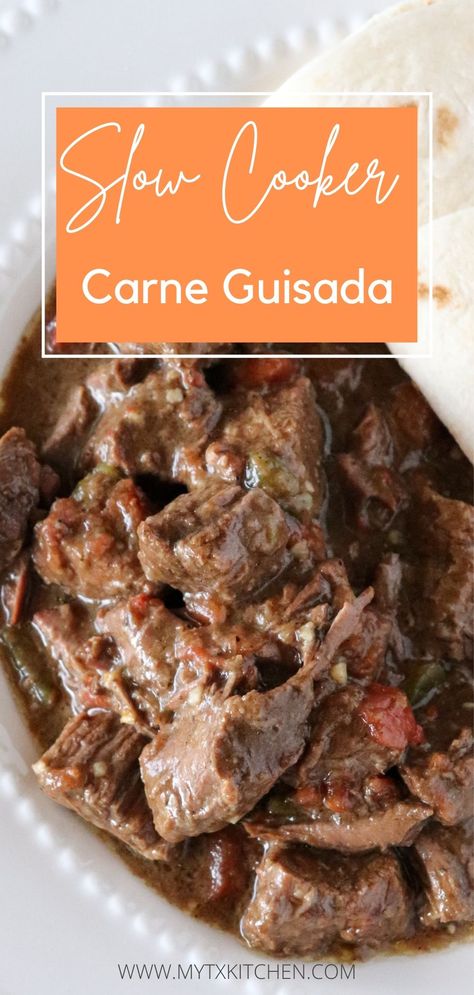 Slow Cooker Carne Guisada, Easy Carne Guisada Recipe, Carne Guisada Recipe Mexican, Carne Picada Recipes, Carne Guisada Recipe, Guisada Recipe, Pork Stew Meat, Crockpot Recipes Mexican, Dinner Beef