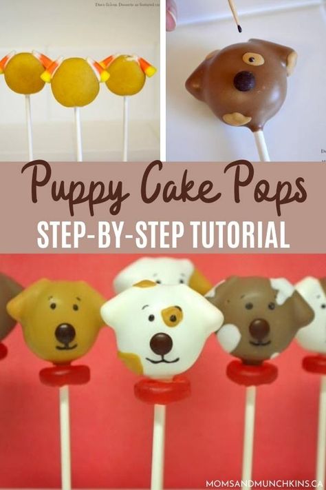 Need a great classroom goodie idea to get ready for your kids going back to school? Easily surprise your little one's friends and teachers with these adorable, easy to make, puppy cake pops! Corgi Cake Pops, Dog Cake Pops Birthday Parties, Puppy Cake Pops, Animal Fundraiser, Cat Cake Pops, Dog Cake Pops, Cake Pops Tutorial, Party Boards, Diy Cake Pops