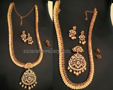 Kasu Mala, Detachable Pendant, Buy Gold Jewelry, Jewelry Design Drawing, Real Gold Jewelry, Antique Gold Jewelry, Gold Jewelry Earrings, Diamond Jewelry Designs, Gold Jewellery Design Necklaces