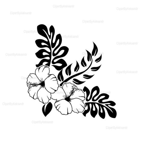 SVG Hibiscus Flower Svg Simple Hawaiian Flower Svg Tropical - Etsy Hawaiian Flower Svg, Hibiscus Svg Free, Hibiscus Flower Silhouette, Simple Hawaiian Tattoo, Tattoo Ideas Female Breast, Leaf Drawing Easy, Burn Hats, Chest Tattoo Designs Female, Maui Tattoo