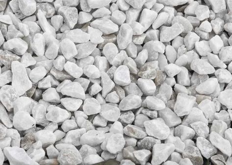 Types Of Rocks For Landscaping, River Stone Landscaping, River Rocks Landscaping Edging, River Rock Garden Ideas, White Landscaping Rock, Stone Garden Design, White Pebble Garden, Rock Flower Beds, Pebble Landscaping