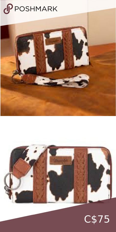 BNWT Wrangler cow print wallet wristlet Cow Print Bag, Cow Prints, Montana West Handbags, Cow Stuff, Cowgirl Look, Western Stuff, Southern Outfits, Cute Country Outfits, Car Essentials