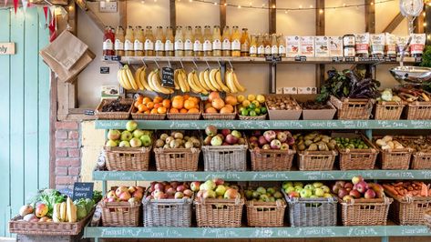 Courtyard Cafe, Farmers Market Display, Deli Shop, Naturalistic Garden, Zero Waste Store, Deli Counter, Visit Uk, Farm Store, Christmas Tree Shop