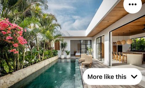 Balinese Villa, Bali Style Home, Modern Tropical House, Modern Villas, Tropical House Design, Bali House, Small House Interior, Canggu Bali, Beach Bedroom