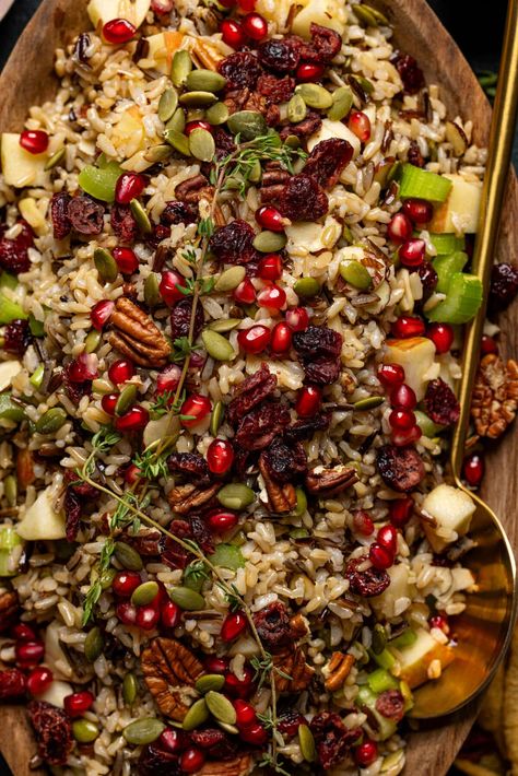 Vegan Wild Rice Stuffing | Orchids + Sweet Tea Christmas Wild Rice, Vegan Wild Rice Stuffing, Vegan Wild Rice Recipes, Wild Rice Stuffing Recipes, Vegan Wild Rice, Rice Stuffing Recipes, Wild Rice Salad Recipe, Wild Rice Stuffing, Christmas Rice