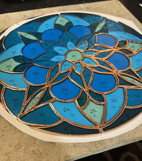 Work in progress! Pattern: birchglass #jthreesglassart #stainedglass #stainedglassart #artistsoninstagram #stainedglasssuncatcher #stainedglassartist #art #handmade #etsyseller #etsy #copperfoil #copperfoiltechnique Stained Glass Mandala, In Progress, Mandala Patterns, Garden Gnomes, Stained Glass Ideas, Copper Foil, Gnome Garden, Mandala Pattern, Stained Glass Art