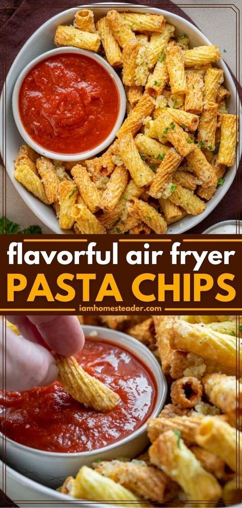 Air Fried Noodles, Meals With Pasta Noodles, Air Fryer Noodle Chips, Munchie Snack Ideas, Air Fryer Recipes Pasta, Air Fried Pasta Chips, Air Fryer Munchies, Air Fryer Noodles, College Air Fryer Recipes