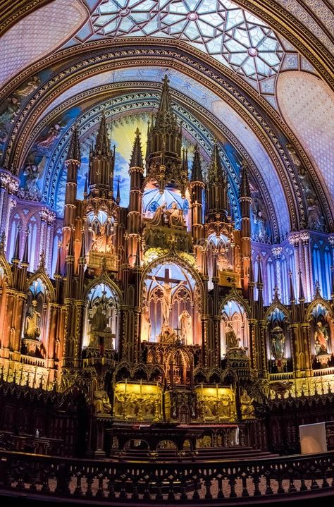 Notre Dame Basilica Montreal, Notre Dame Montreal, Writing Reference, Notre Dame Basilica, Plain Wedding Dress, Cathedral Church, Of Montreal, Sacred Places, Saint George