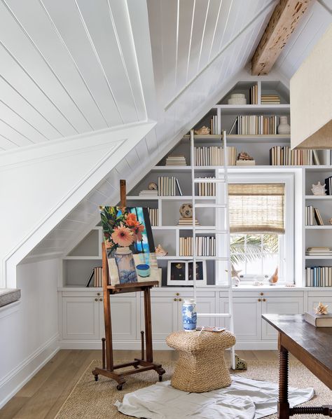 Coastal Library, Garage Apartment Interior, Cottage Garage, Antebellum Home, Southern Style Home, Cedar Shake Roof, Louvered Shutters, Shake Roof, Island Breeze