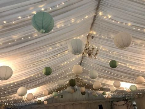 Marquee With Fairy Lights, Birthday Marquee Decorations, Marquee Fairy Lights Wedding, Party Marquee Decoration, Paper Lanterns Marquee Wedding, Marquee Decoration Party, Garden Marquee Party, Marquee Birthday Party, Marquee Party Decorations