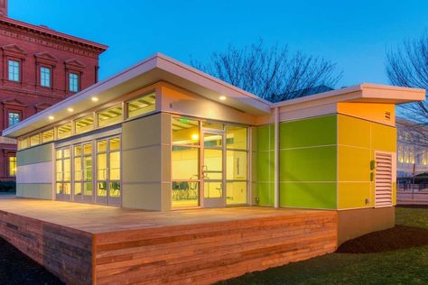 Modular Classroom, Green Architecture Concept, Prefab Sprout, Prefabricated Architecture, Portable Classroom, School Exhibition, National Building Museum, Space Classroom, Prefab Buildings