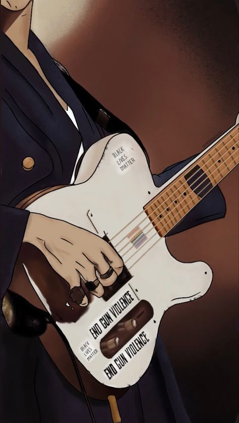 Harrystyles Wallpapers, Background Illustration, Guitar, Let Me, Wallpapers, Anime, White