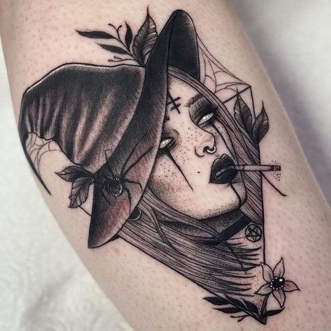 Vampire Tattoo, Wiccan Tattoos, Wicked Tattoos, Witch Tattoo, Scary Tattoos, Spooky Tattoos, Pin Up Tattoos, Horror Tattoo, Face Tattoos