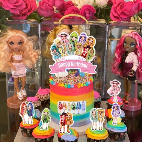 Rainbow High Cake, Birthday Slumber Party, Rainbow High Dolls, Rainbow Pin, Rainbow High, Slumber Party, Slumber Parties, Happy Birthday, Rainbow