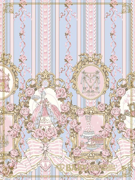 Baby the Stars Shine Bright Dress Marie Antoinette Background, Rococo Pattern, Rococo Aesthetic, Queen Portrait, Antoinette Dress, Shabby Chic Tea, Bg Design, Baby The Stars Shine Bright, Kawaii Wallpaper