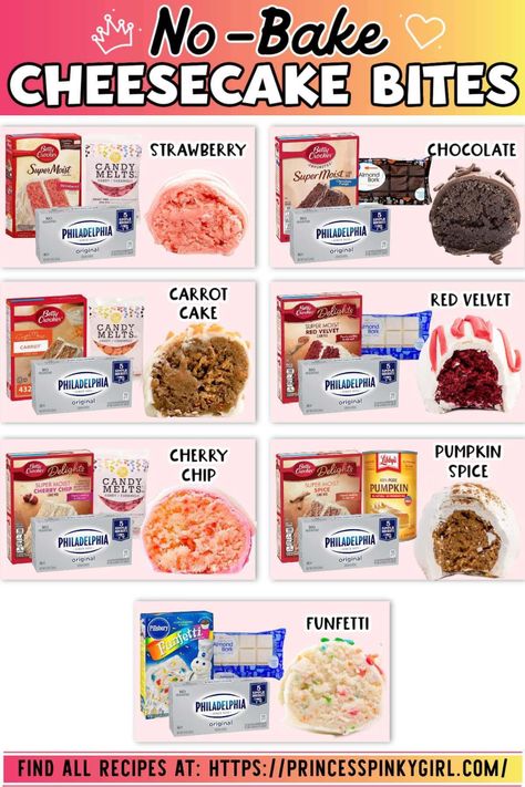 No Bake Cake Bites, Cake Mix Truffles No Bake, No Bake Cheesecake Bites Easy, Carrot Cake Cheesecake Bites, No Bake Cheesecake Bites Recipes, Cheesecake Bites Recipes Easy, No Bake Cheesecake Recipes 4 Ingredients, No Bake Cheesecake Cupcakes, Easy Desserts To Sell