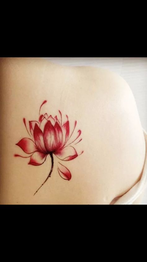 Red Lotus Tattoo, Tattoos For Ladies, Lotus Flower Tattoo Design, Small Shoulder Tattoos, Beautiful Flower Tattoos, Red Lotus, Back Of Shoulder Tattoo, Art Tumblr, Lotus Tattoo