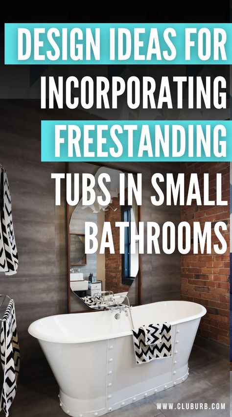 Looking to upgrade your small bathroom? Check out these smart and stylish ways to incorporate a freestanding tub. Perfect for maximizing space and adding a spa-like feel to your home. Tubs In Small Bathrooms, Small Bathroom Design Ideas, Freestanding Tubs, Standing Tub, Freestanding Bathtubs, Bathroom Freestanding, Creative Design Ideas, Stand Alone Tub, Tub Ideas