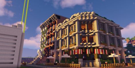 Minecraft Corner Building, Minecraft Cities, Corner Building, Street Corner, Minecraft City, Minecraft Plans, Minecraft House Designs, Minecraft House, Minecraft Stuff