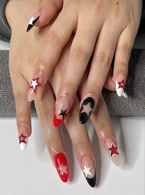 Retro Nails, Punk Nails, Grunge Nails, Pretty Gel Nails, Star Nails, Funky Nails, Fire Nails, Dream Nails, Dope Nails