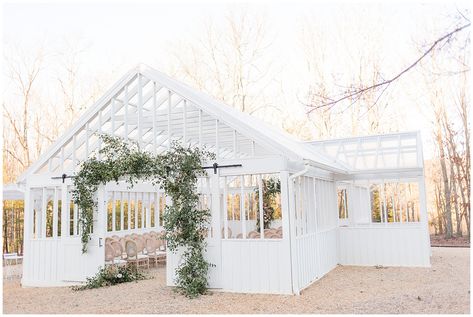 Event Halls, Greenhouse Studio, Small Stone Cottage, Wedding Greenhouse, Greenhouse Venue, Event Venue Design, Farm Studio, Blush Peony, White Staircase