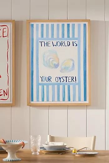 Wall Art | Canvas Prints & Tapestries | Anthropologie The World Is Your Oyster Art, Colorful Apartment Decor, Oyster Wall, Oyster Art, The World Is Your Oyster, World Is Your Oyster, Colorful Apartment, Anthropologie Home, Printed Wall Art