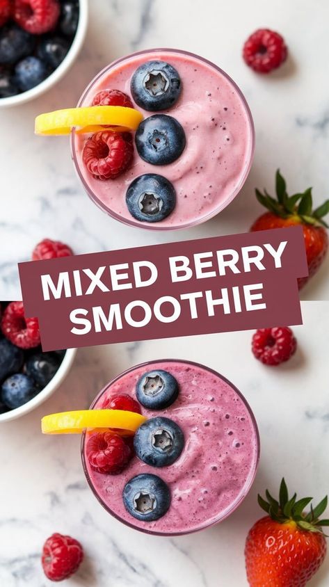 The Ultimate Mixed Berry Smoothie Recipe for a Refreshing Boost Mixed Berries Smoothie Recipes, Smoothie Recipes With Yogurt, Mixed Berry Smoothie, Berry Smoothie Recipe, Ways To Stay Healthy, Berry Smoothie, Mixed Berries, Yummy Snacks, Smoothie Recipes