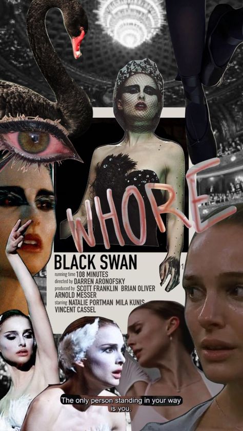 #blackswan #ninasayers #girlblogger #femcel #coquette #collage #moodboard #film #letterboxd #filmbro Femcel Moodboard, Femcel Aesthetic, Black Swan Aesthetic Wallpaper, Black Swan Collage, Black Swan Minimalist Poster, The Black Swan, Movies Like Black Swan, Black Swan Film Poster, Black Swan Movie