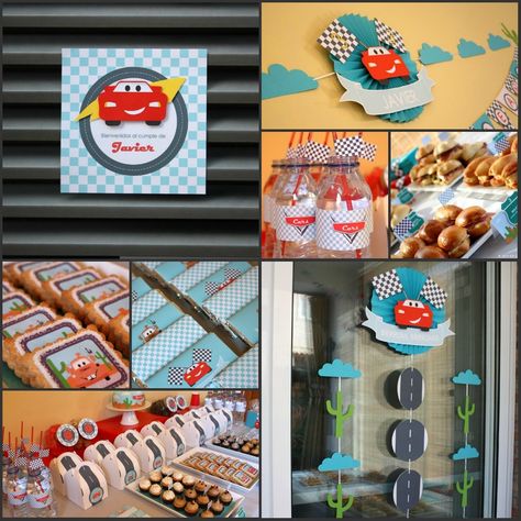 Cars Birthday Party Cars Birthday Party, 25th Birthday Parties, Disney Cars Party, Cars Birthday Party Disney, Disney Cars Birthday, Car Themed Parties, Car Birthday Theme, Cars Party, Race Car Party