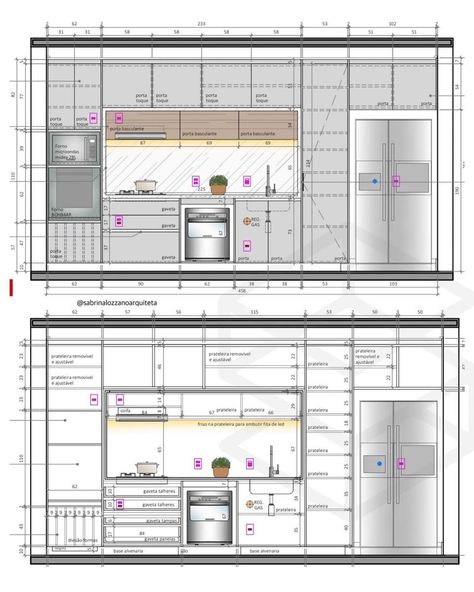 Furniture Details Drawing, Kitchen Design Gallery, Kitchen Drawing, Kitchen Measurements, Kitchen Layout Plans, Interior Design Presentation, Modern Kitchen Interiors, Kitchen Interior Design Decor, Kitchen Design Plans