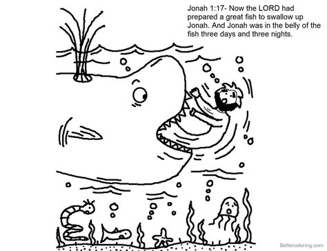 Whale Coloring, Whale Coloring Pages, Jonah And The Whale, Color Pages, Free Stories, Childrens Bible, The Whale, Childrens Church, Big Fish