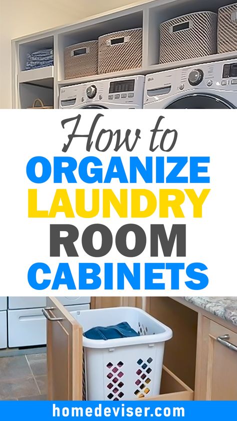 How to Organize Laundry Room Cabinets! Organize Laundry Room, Organize Laundry, Laundry Detergent Storage, Detergent Storage, Laundry Cabinet, Organizing Laundry, Detergent Laundry, Tips For Organizing, Laundry Space