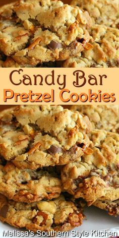 Candy Bar Pretzel Cookies, Loaded Cookies, Dessert Squares, Pretzel Cookies, Bbq Desserts, What Is For Dinner, 2024 Recipes, Baking 101, Animal Babies