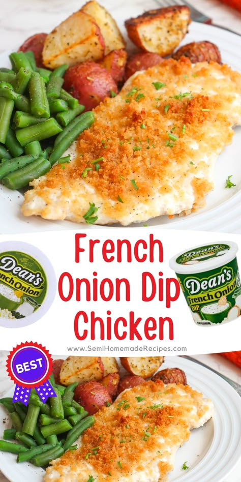 French Onion Dip Chicken Bites, Onion Dip Chicken Recipes, Chicken With French Onion Dip, Chicken Casserole With French Onion Dip, French Onion Dip Potatoes, French Onion Dip Chicken Casserole, Deans French Onion Dip Chicken, Deans French Onion Dip Recipe, Recipes Using French Onion Dip