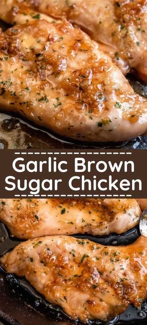 Savor the perfect blend of savory and sweet with our Garlic Brown Sugar Chicken recipe. Succulent chicken thighs are coated in a rich garlic brown sugar glaze, creating a mouthwatering dish that's sure to become a family favorite. Ready to elevate your dinner game? Click to discover the full recipe, and be sure to follow us for more culinary inspiration that will leave your taste buds wanting more! Baked Chicken Glaze Recipes, Tbone Steak Crockpot Recipes, Chicken Oven Recipes, Teen Recipes, Sweet Chicken Recipes, Sauce For Baked Chicken, Garlic Brown Sugar Chicken, Baked Chicken Breasts, Chicken Cutlet Recipes