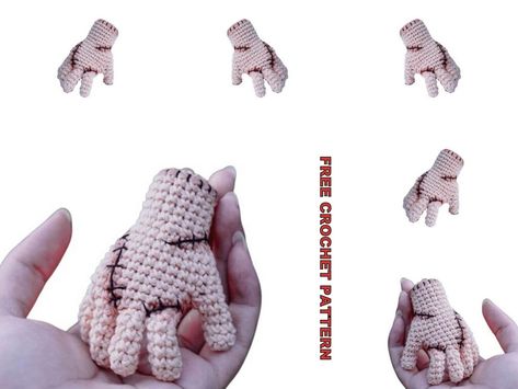 Amigurumi Wednesday Thing Free Crochet Pattern - Amigurumi Crochet Pocket Pals, Wednesday Thing, Crochet Figures, Crochet Halloween Patterns Free, Christmas List Ideas, Crochet Doll Clothes Free Pattern, Crochet Doll Clothes Patterns, Christmas Gifts Ideas, Crochet Case