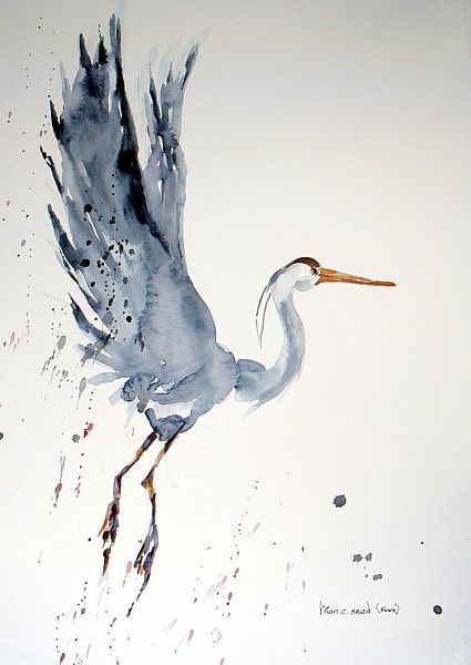 "Heron" - WetCanvas: Online Living for Artists Watercolor Bird Tattoo, Heron Art, Bird Watercolor Paintings, Watercolour Inspiration, Watercolor Painting Techniques, 수채화 그림, Watercolor Art Lessons, Watercolor Paintings Tutorials, Arte Animal