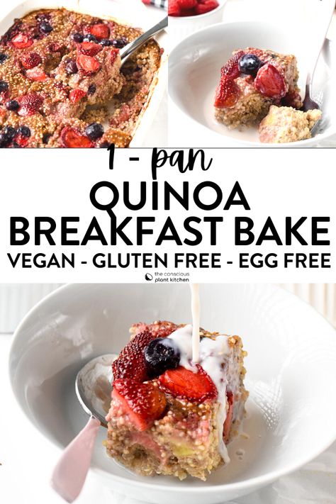 Quinoa Breakfast Bake, Cinnamon Quinoa, Banana And Cinnamon, Quinoa Oatmeal, Vegan Baked Oatmeal, Quinoa Recipes Breakfast, Foods Ideas, Slow Cooker Breakfast, Gluten Free Breakfast