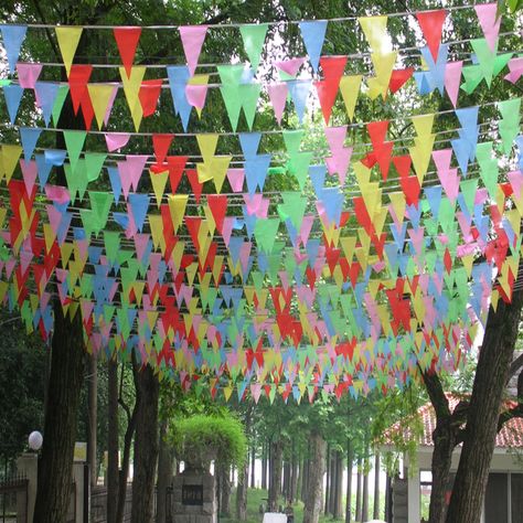 Find More Information about 60 M 100 flags wedding decoration Fabric Bunting flags wedding supplies,flags and banners,Home party decoration,Party flags,High Quality christmas tree hair clip,China flag album Suppliers, Cheap christmas flags banners from Oscar life store on Aliexpress.com Backdrop Display Ideas, Festival Birthday Cake, Summer Fair Ideas, Festival Party Ideas, Outdoor Birthday Party Decorations, Festival Garden Party, Festival Themed Party, Festival Garden, Outdoor Birthday Party