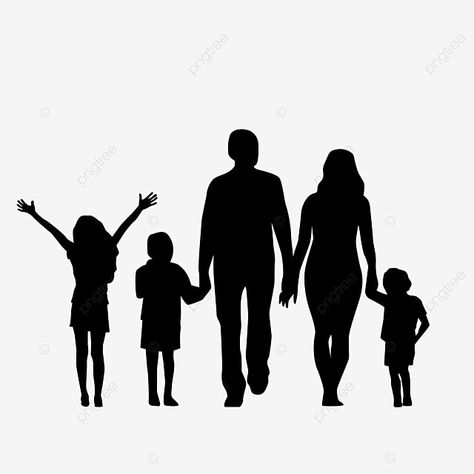 Family Of Three Silhouette, Family Silohettes, Siluete Umane Familie, Family Of 5 Silhouette, Family Siluet, Family Silhouette Art, Family Graphic Design, Family Picture Drawing, Family Black And White