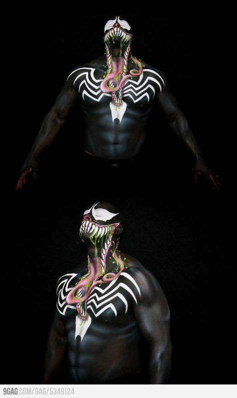 Venom Body Paint Human Canvas, Bd Comics, Halloween Make Up, Maquillage Halloween, Best Cosplay, West Palm Beach, The Villain, Face Art, Venom