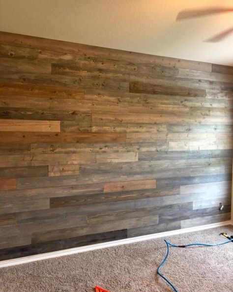 Shiplap 'no lap' boards 400 SQFT | Etsy Wood Walls Living Room, Tv Fal, Pallet Walls, Ship Lap, Wood Walls, Wood Accent Wall, Plank Walls, Rustic Wood Walls, Basement Walls