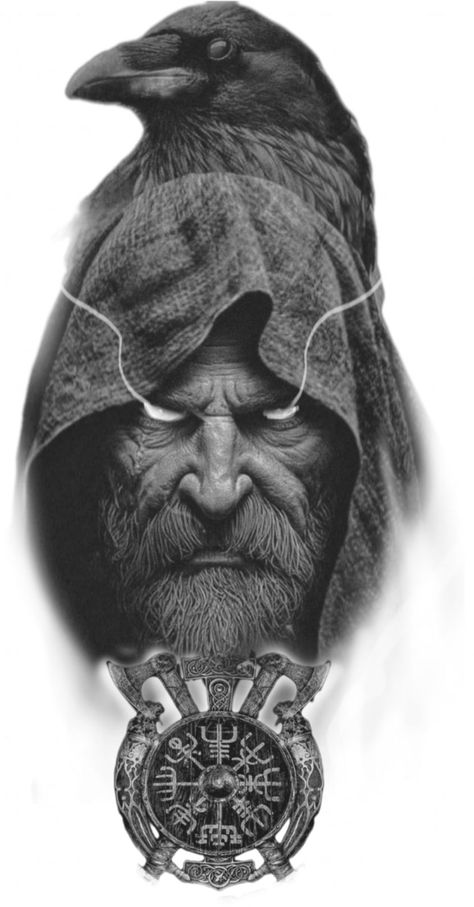 Odin Face Tattoo Design, Ragnar Lothbrok Tattoo Design, Odin Tattoo Design Norse Mythology, Realistic Tattoo Design For Men, Medevil Tattoo Designs, Odin Tattoo Design, Ragnar Tattoo, Ragnar Lothbrok Tattoo, Female Viking Warrior