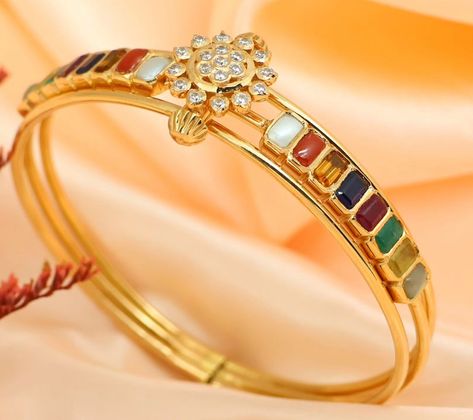 Navratna Bracelet, Navaratna Jewellery, Bride Jewelry, Gold Bride Jewelry, Durga Goddess, Bride Jewellery, Bangles Jewelry, Bracelet Gold, Gold Jewellery