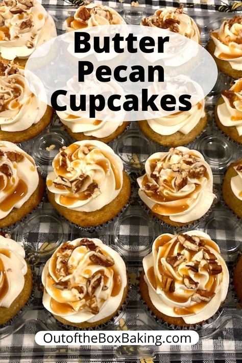 Chocolate Bourbon Pecan Pie Cupcakes, Praline Cupcakes Recipes, Butter Pecan Cupcakes Betty Crocker, Butter Pecan Cupcakes Easy, Bourbon Pecan Cupcakes, Butter Pecan Cupcake With Caramel Filling, Maple Pecan Cupcakes, Award Winning Cupcakes, Specialty Cupcake Flavors