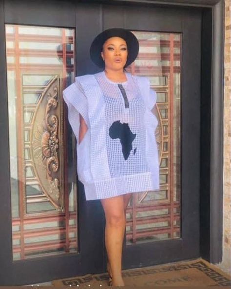 African Agbada Styles For Women, Short Agbada Styles For Ladies, Danshiki Agbada For Ladies, Dansiki Styles For Women, Organza Bubu, Agbada Styles For Women, Top Styles For Ladies, Organza Short Dress, Boubou Styles For Women