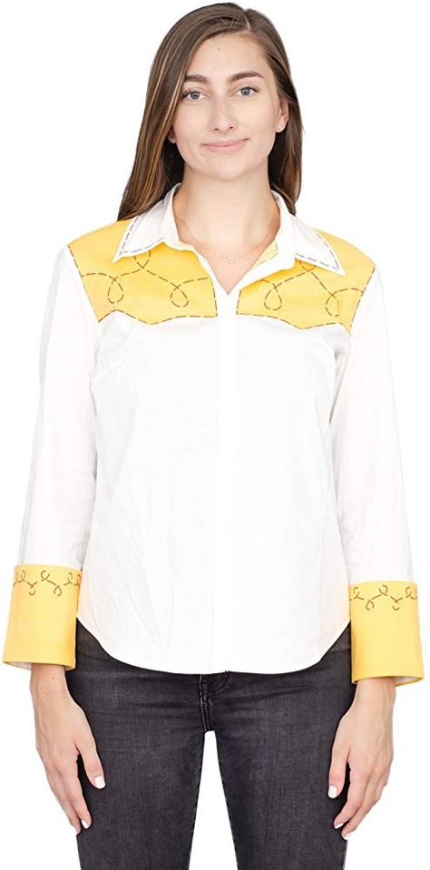 Amazon.com: Toy Story Jessie Cowgirl Costume Shirt (Adult Large) White: Clothing Jessie Cowgirl Costume, Jessie Costume, Cowgirl Halloween Costume, Toy Story Jessie, Cowgirl Halloween, Cowgirl Look, Toy Story Shirt, Cowgirl Costume, Cowgirl Shirts