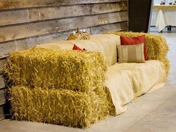 RFR Wedding Element Design Rentals Barn Dance Decorations, Hay Bale Couch, Barn Dance Party, Hay Bale Ideas, Hay Bale Seating, Dance Decor, Dance Decorations, Backyard Reception, Wedding Backyard